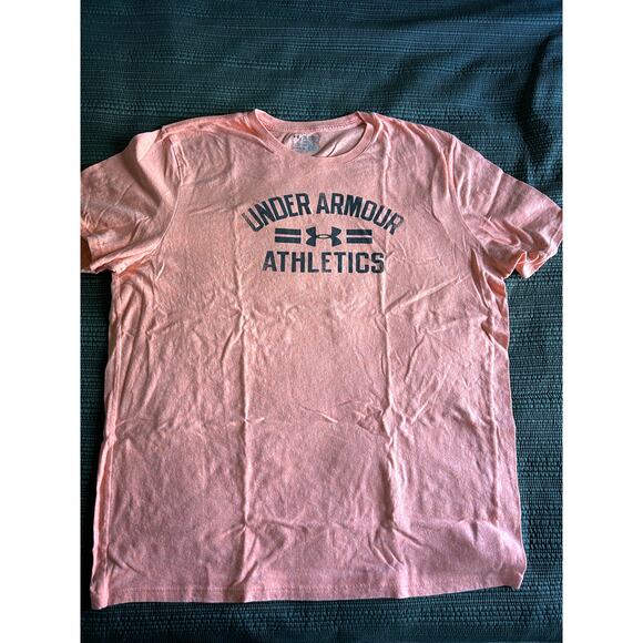 Men Under Armour Tee Size XXL Orange Pre Owned - Picture 1 of 6
